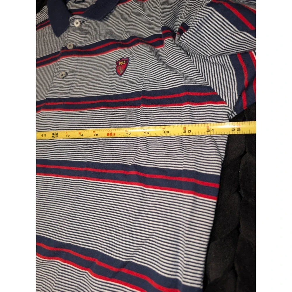 Vintage Polo Golf Ralph Lauren Striped Polo Shirt with‎ Crest Logo